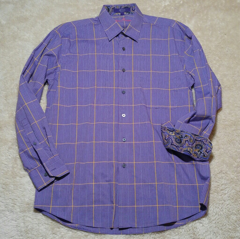 Alan Flusser Men's Flip Cuff Button Down Shirt